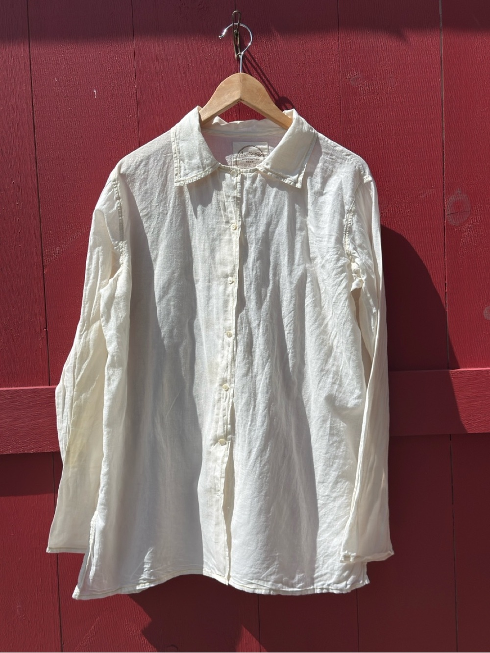 Women’s Cream Lightweight Button-Up Shirt